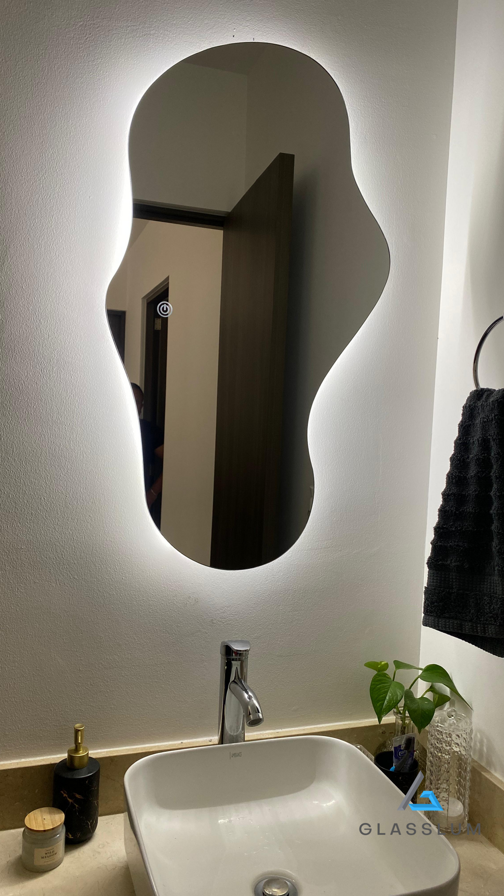 Espejo Aura Ch 90x52 Espejo LED Irregular con 3 Tonos de Luz