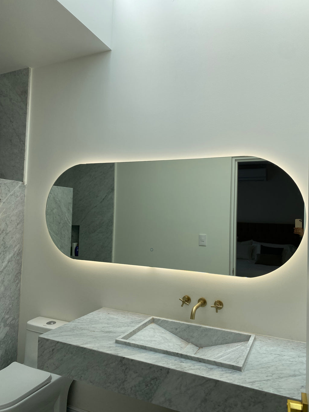 Espejo Onix J 180x70 Espejo LED Tipo Pildora con 3 Tonos de Luz