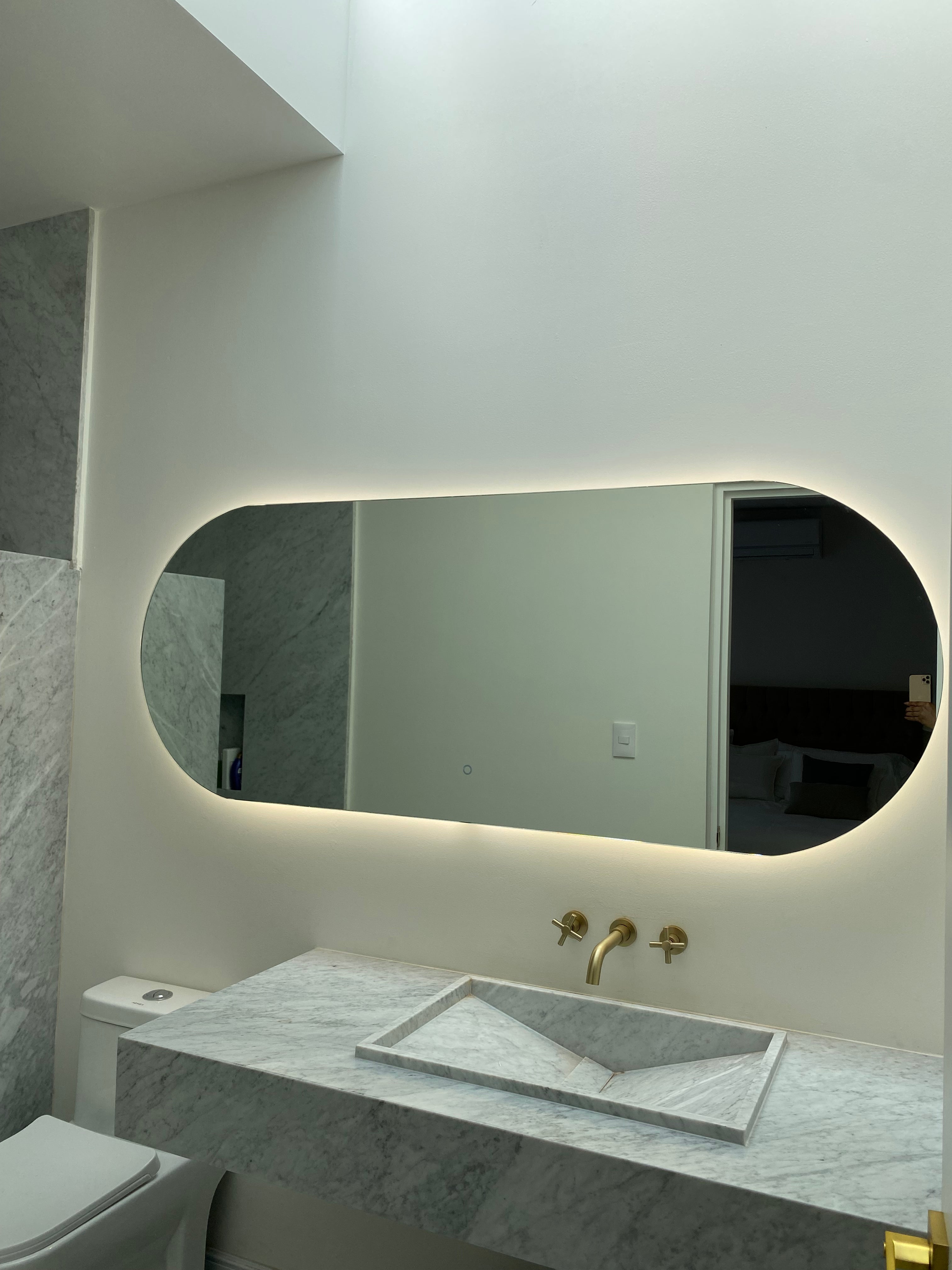 Espejo Onix J 180x70 Espejo LED Tipo Pildora con 3 Tonos de Luz