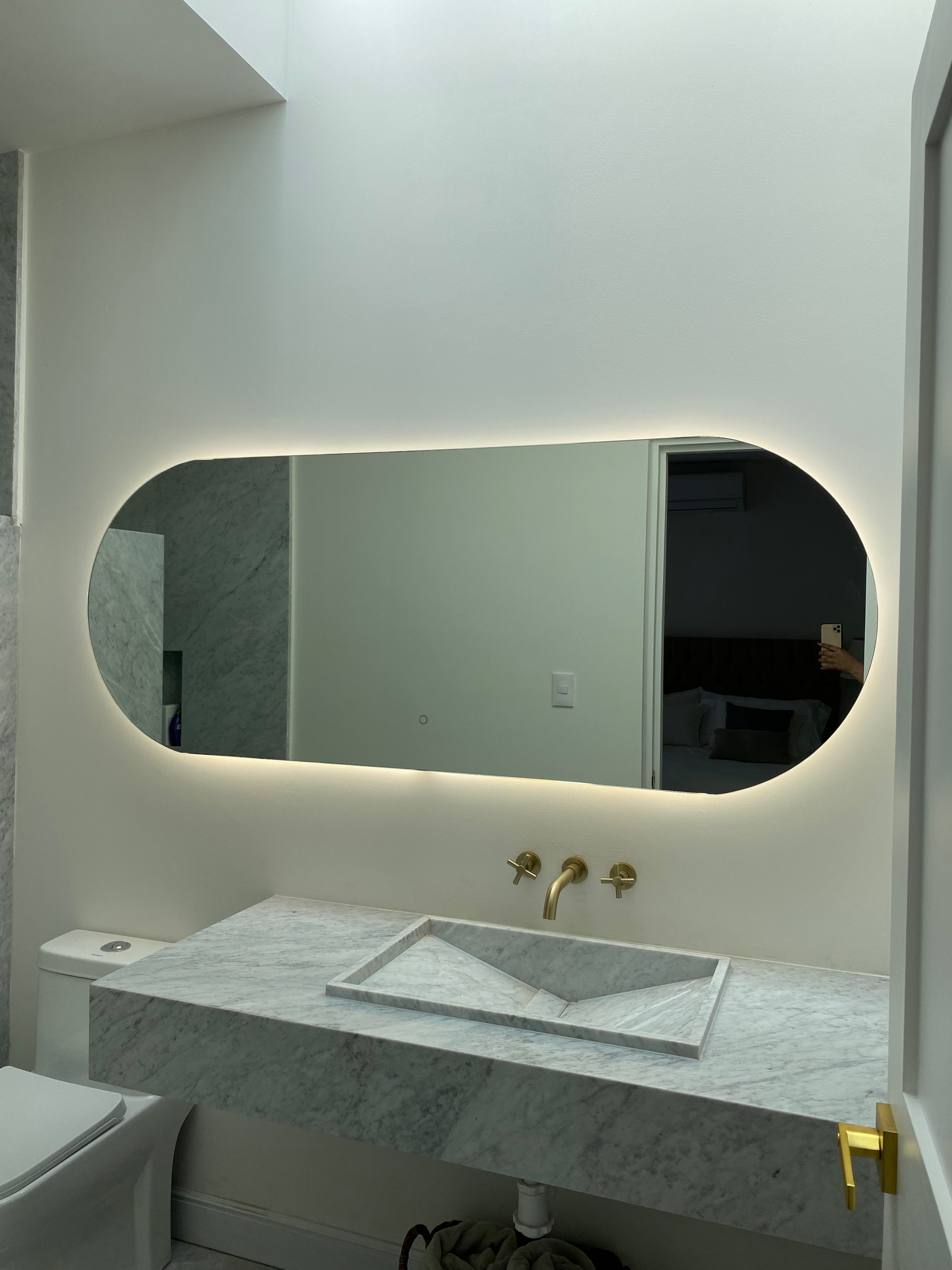 Espejo Onix J 180x70 Espejo LED Tipo Pildora con 3 Tonos de Luz