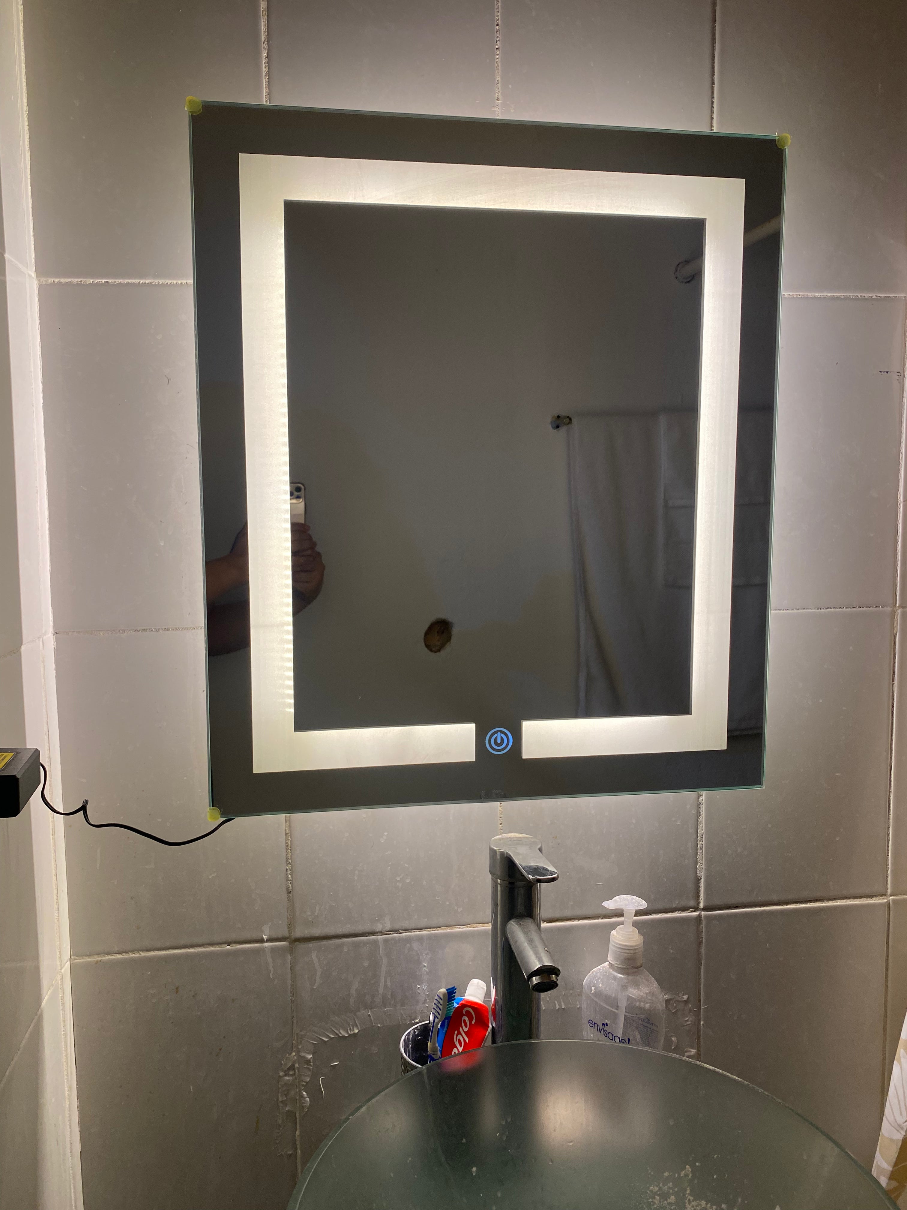 Espejo Liverpool CH 60x52 Espejo LED Rectangular con 3 Tonos de Luz