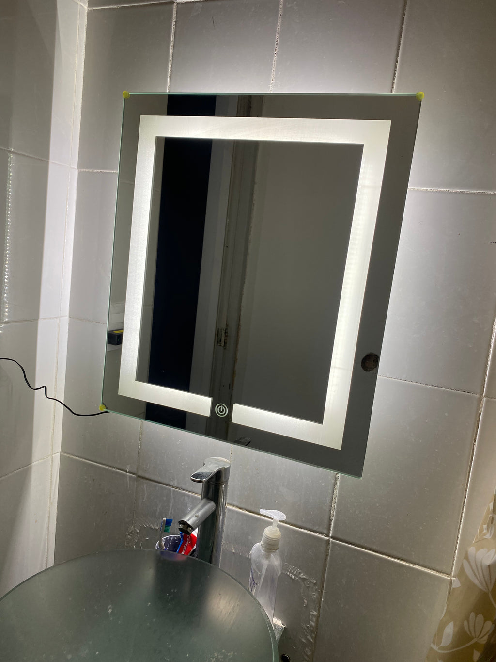 Espejo Liverpool CH 60x52 Espejo LED Rectangular con 3 Tonos de Luz