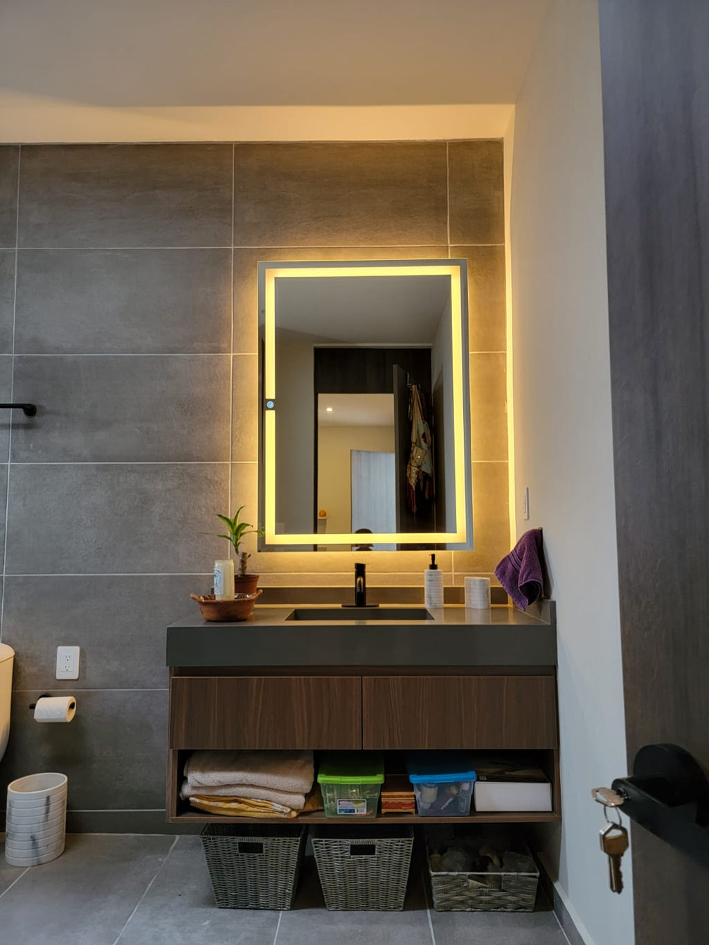 Espejo Irlanda J 120x90 Espejo LED Rectangular con 3 Tonos de Luz