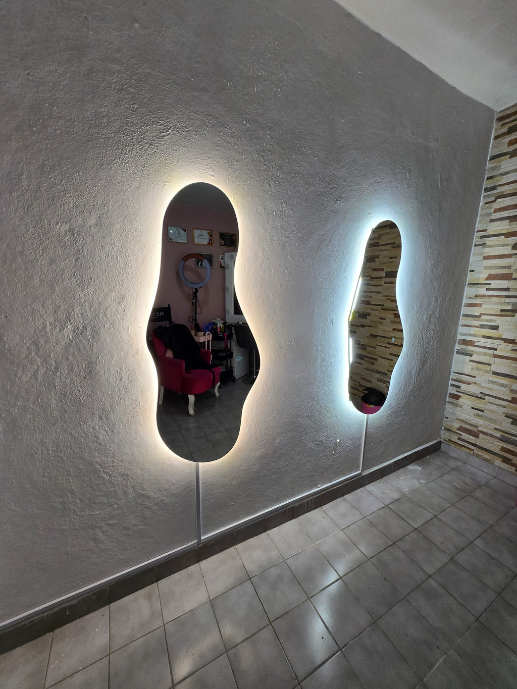 Espejo Aura G 120x52 Espejo LED Irregular con 3 Tonos de Luz