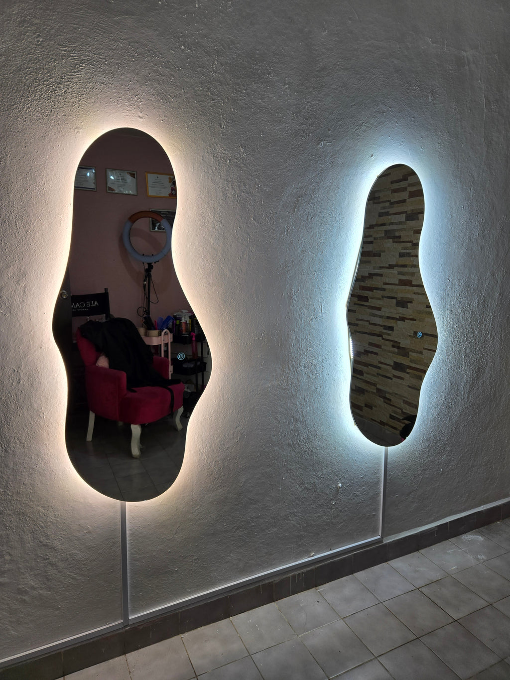 Espejo Aura G 120x52 Espejo LED Irregular con 3 Tonos de Luz