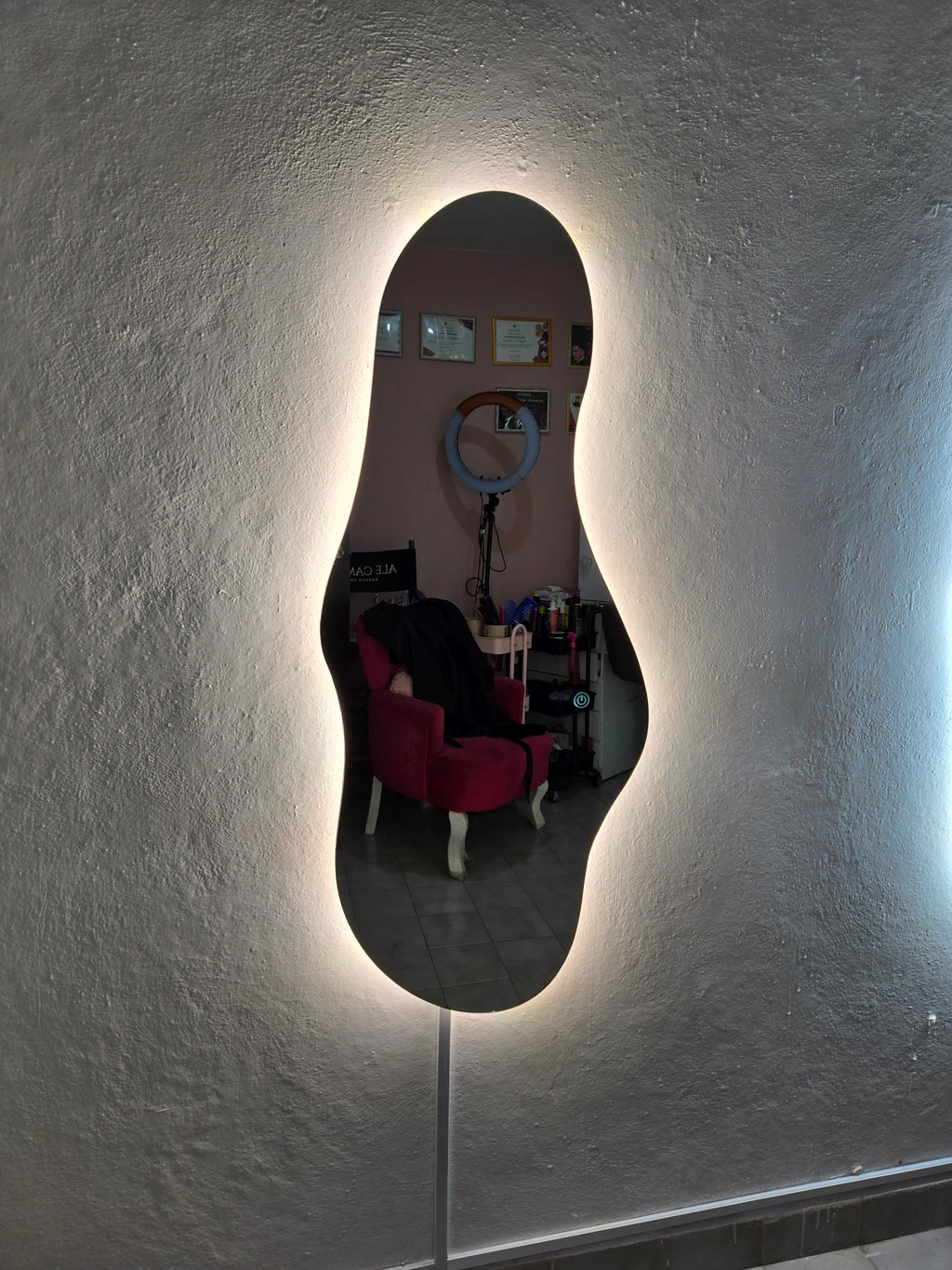 Espejo Aura G 120x52 Espejo LED Irregular con 3 Tonos de Luz