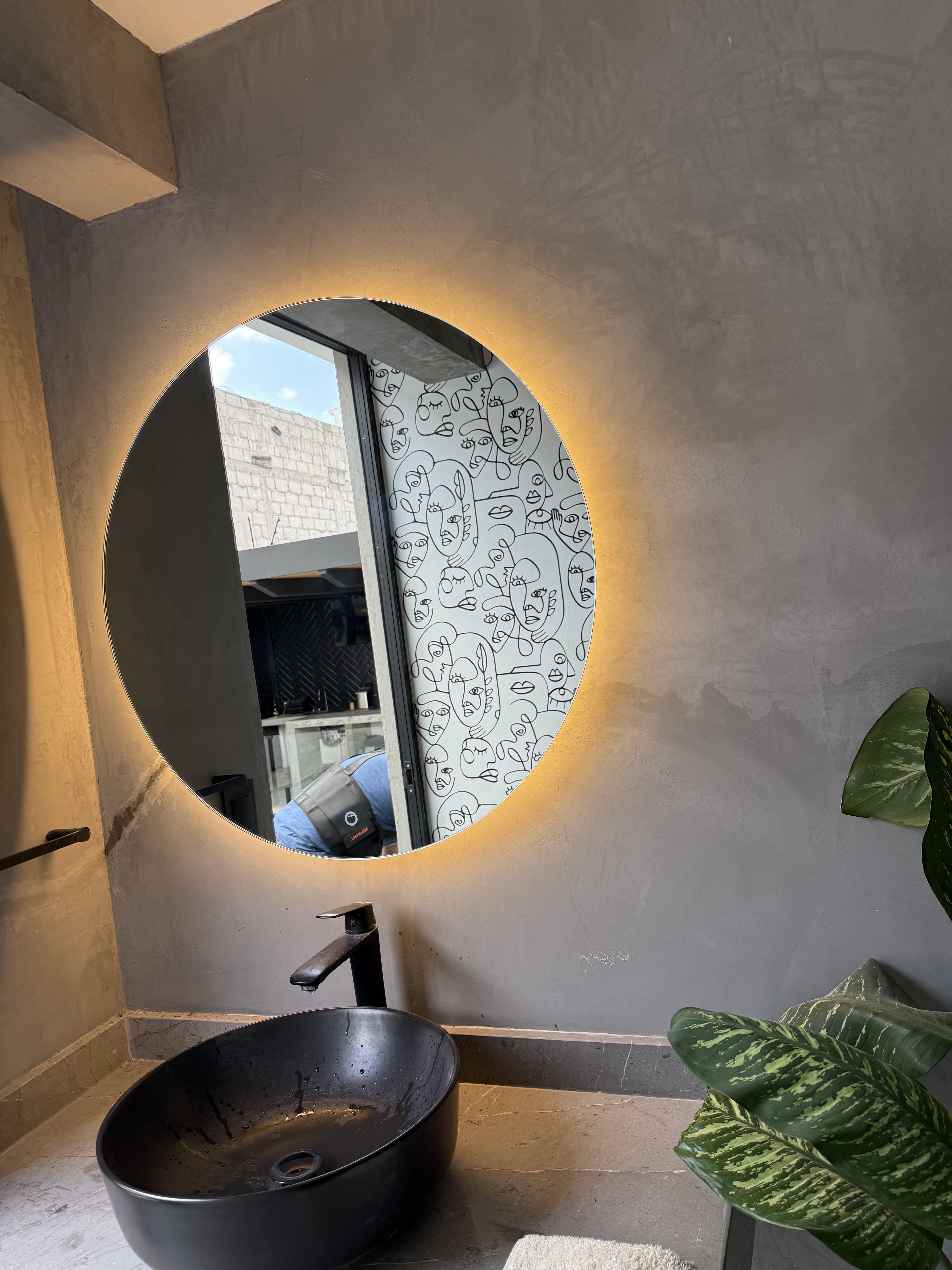 Espejo Rubi 80 Espejo LED Circular con 3 Tonos de Luz