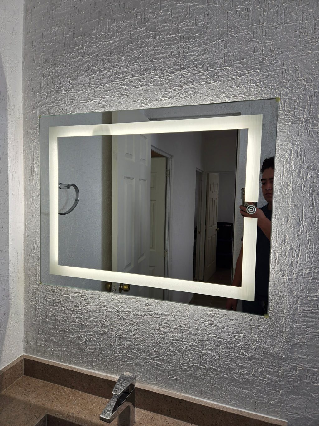 Espejo Liverpool G 78x60 Espejo LED Rectangular con 3 Tonos de Luz