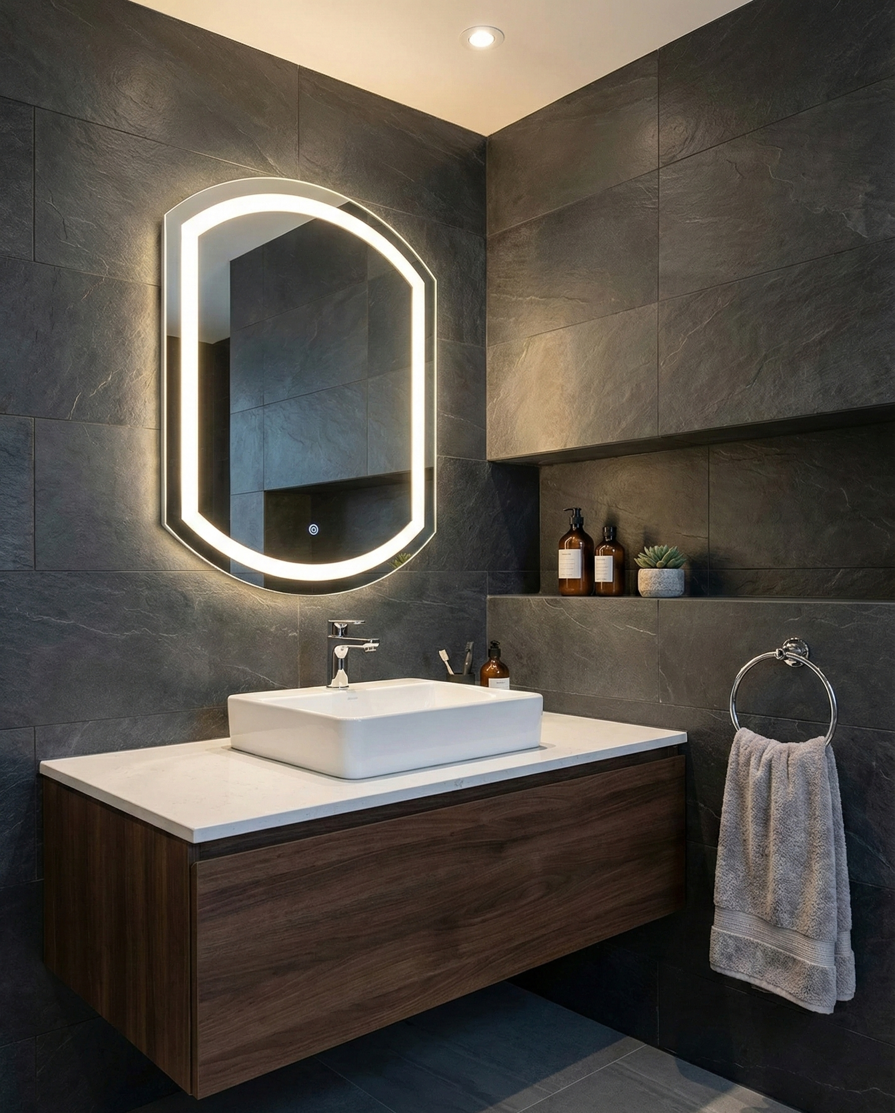 Espejo Monaco CH 60x52 Espejo LED Tipo Pildora con 3 Tonos de Luz