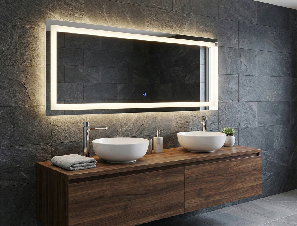 Espejo Irlanda 120x52 Espejo LED Rectangular con 3 Tonos de Luz