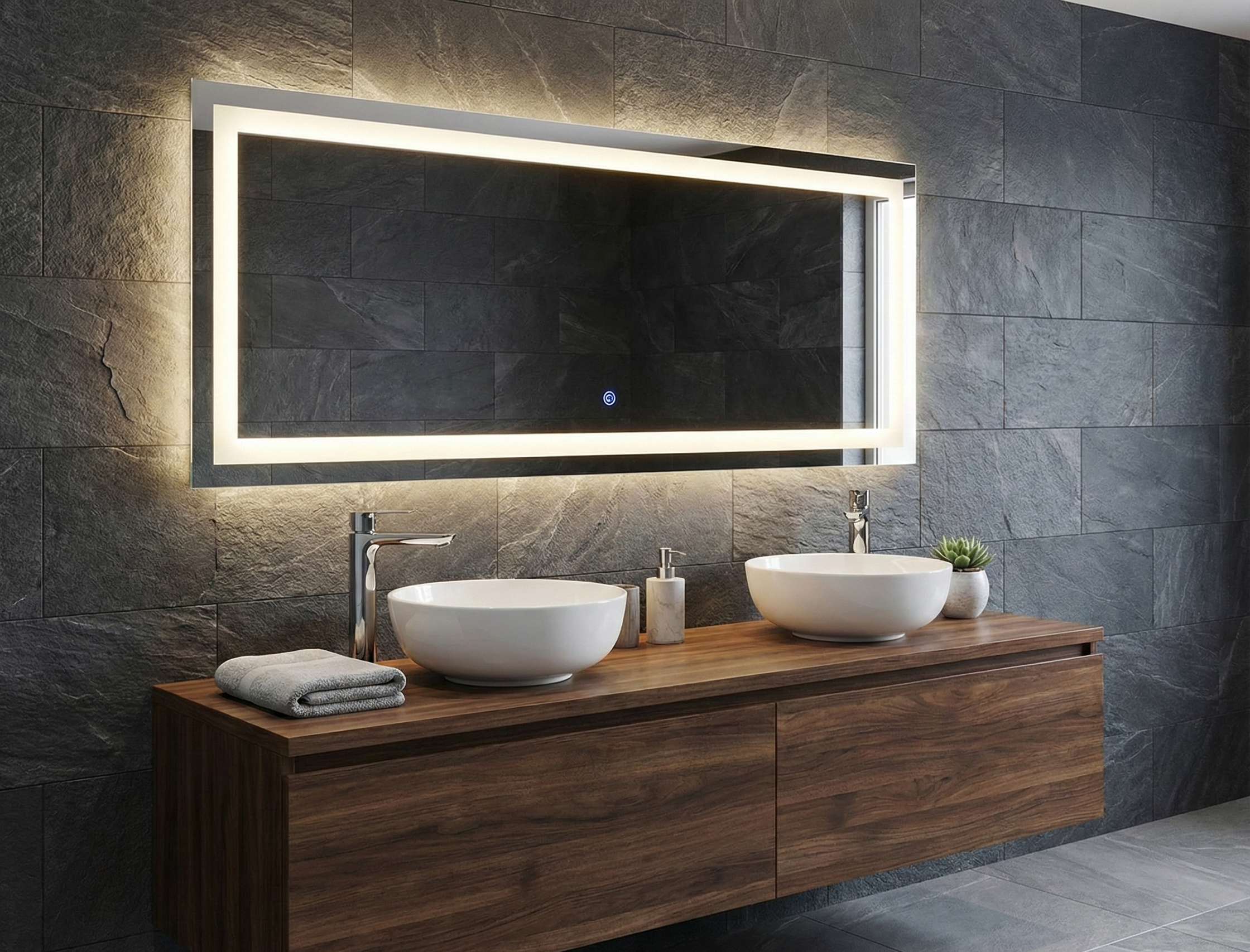 Espejo Irlanda 120x52 Espejo LED Rectangular con 3 Tonos de Luz