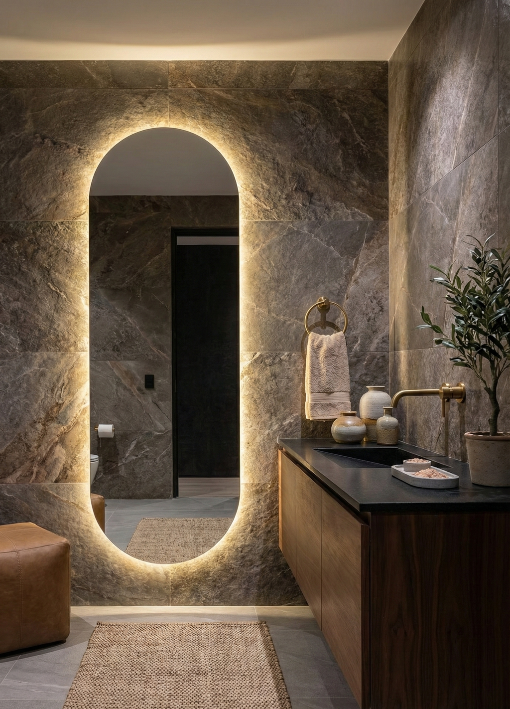 Espejo Onix J 180x70 Espejo LED Tipo Pildora con 3 Tonos de Luz