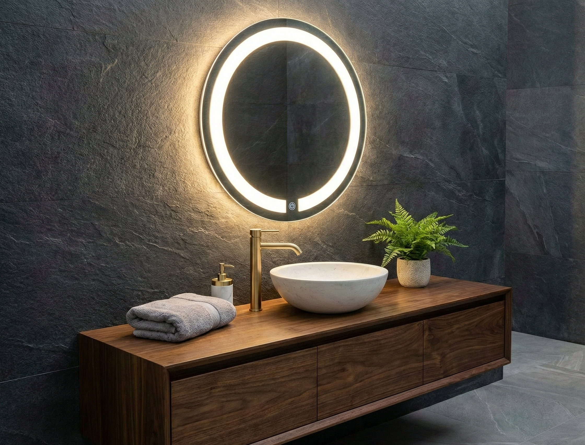 Espejo Polar 60 Espejo LED Circular con 3 Tonos de Luz