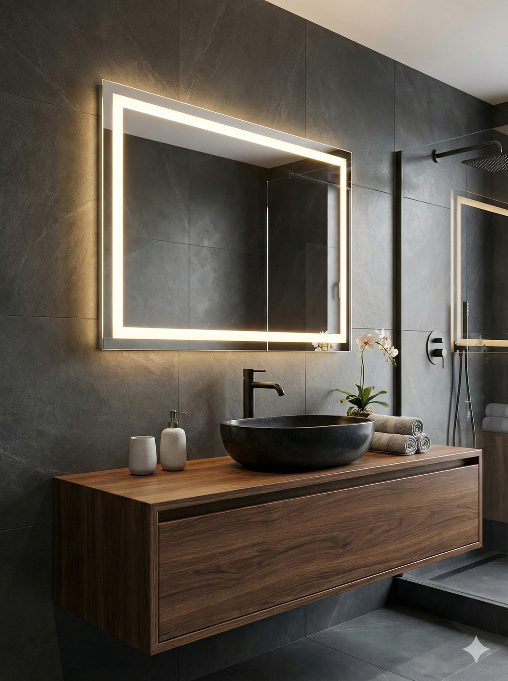 Espejo Irlanda J 120x90 Espejo LED Rectangular con 3 Tonos de Luz