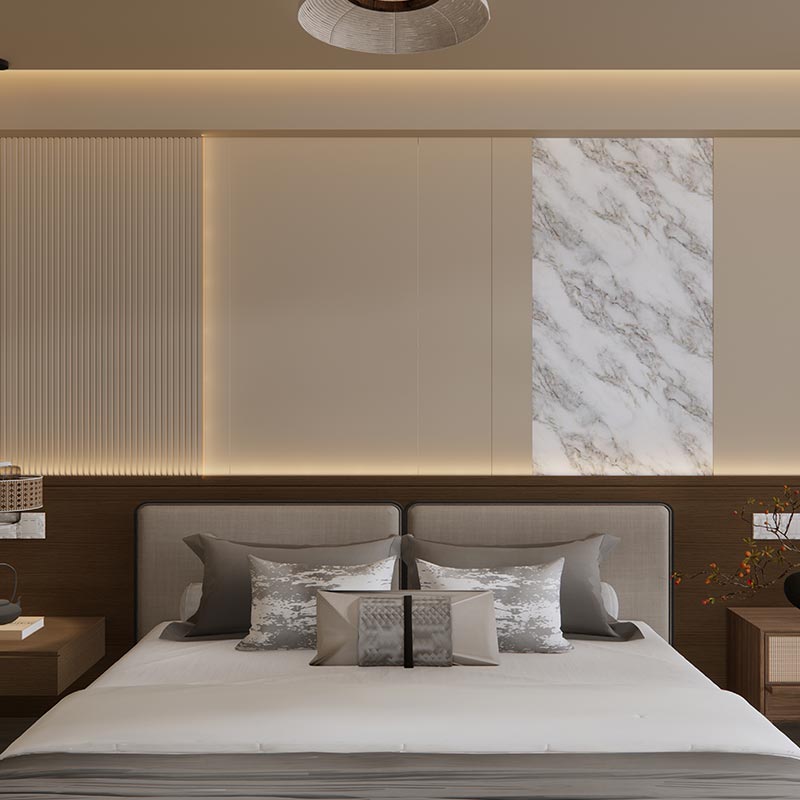 Placa PVC Aurora Dorado Tipo Marmol Revestimiento de Gran Formato