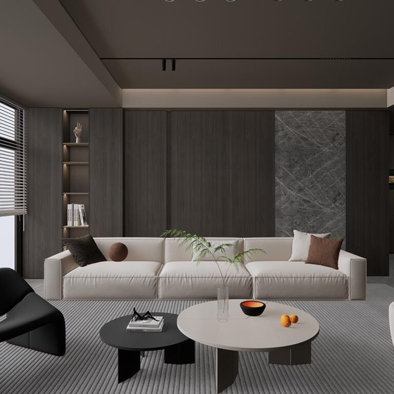 Placa PVC Carrara Oscuro Tipo Marmol Revestimiento de Gran Formato