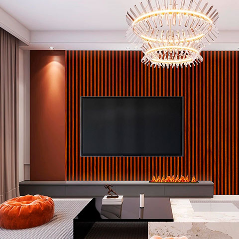 Lambrín WPC Teak Aracaju Decorativo para Interiores