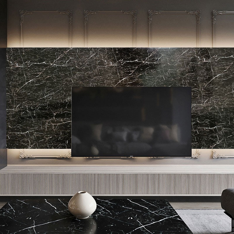 Placa PVC Grafito Tipo Marmol Revestimiento de Gran Formato