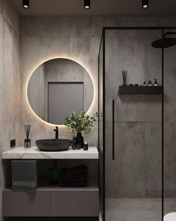 Espejo Rubi 80 Espejo LED Circular con 3 Tonos de Luz