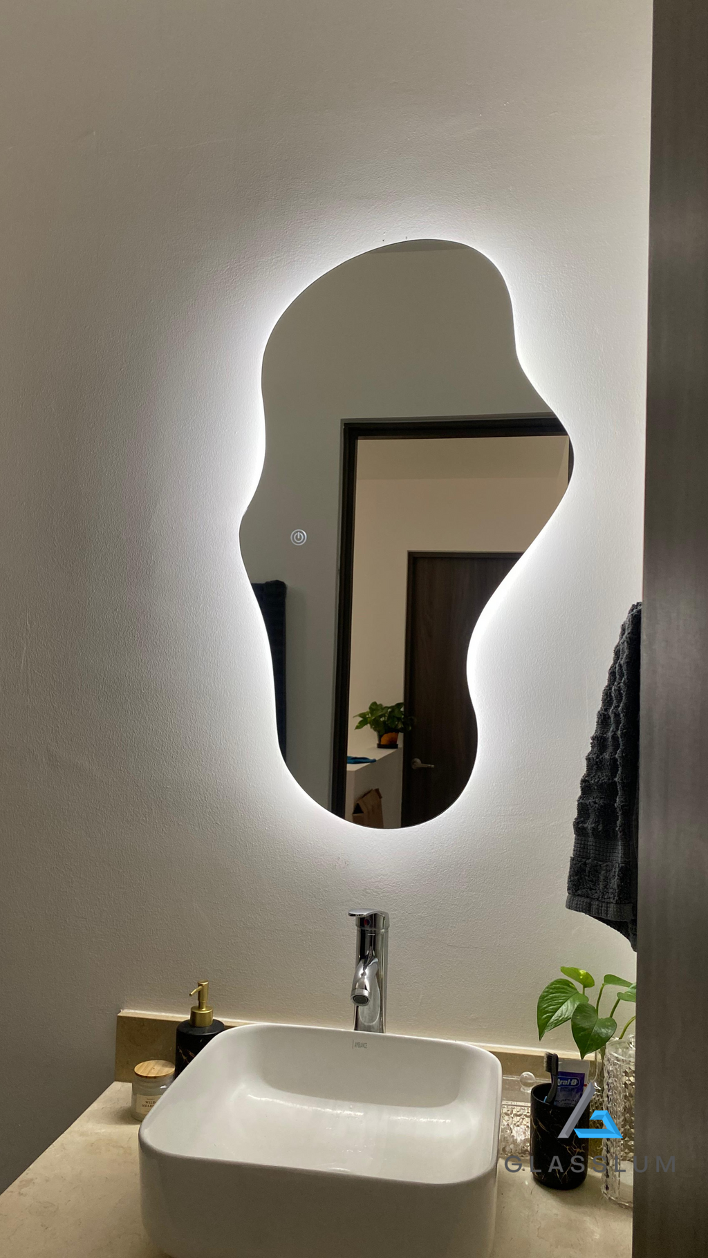 Espejo Aura Ch 90x52 Espejo LED Irregular con 3 Tonos de Luz