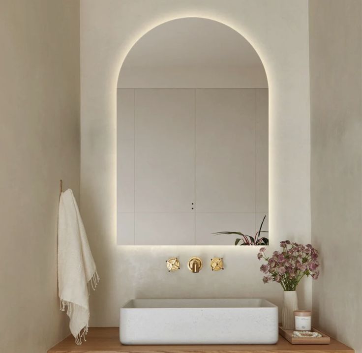 Espejo Jade CH 120x70 Espejo LED Tipo Arco con 3 Tonos de Luz